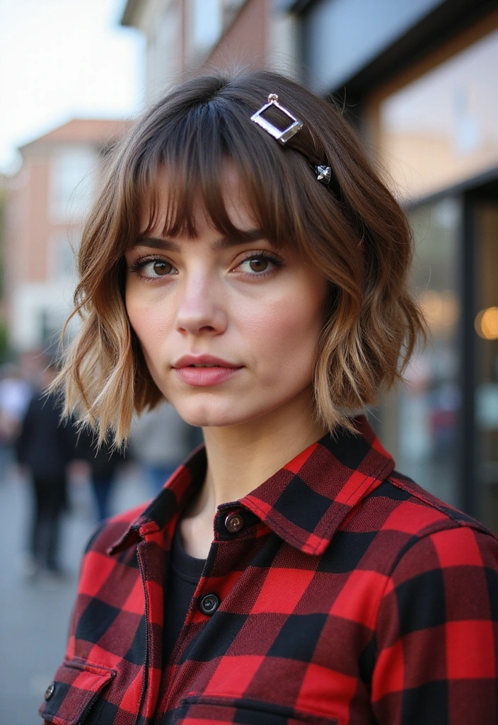 21 Stunning Choppy Bob Hairstyles to Inspire Your Next Big Hair Change! - 21. The Chic Choppy Bob with Accessories