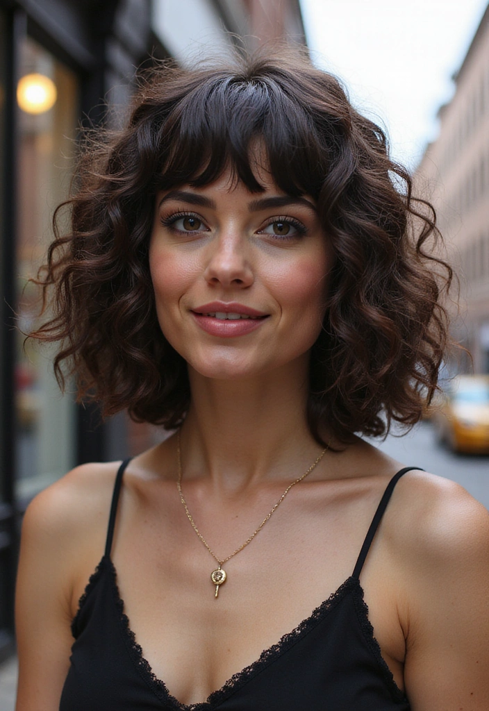 21 Curly Bob Ideas That Will Transform Your Look (You Won't Believe #7!) - 5. Curly Bob with Bangs