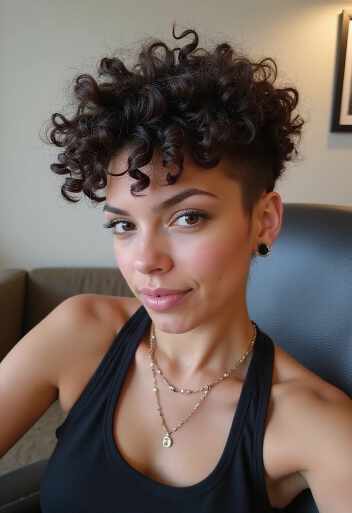 21 Short Curly Hair Styles That Will Make You Want to Chop It All Off! - 6. Curly Faux Hawk