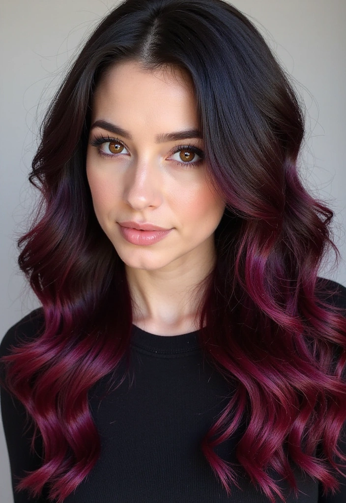 21 Stunning Burgundy Hair Ideas That Will Make You Want to Book a Dye Appointment Today! - 4. Burgundy Highlights on Dark Hair