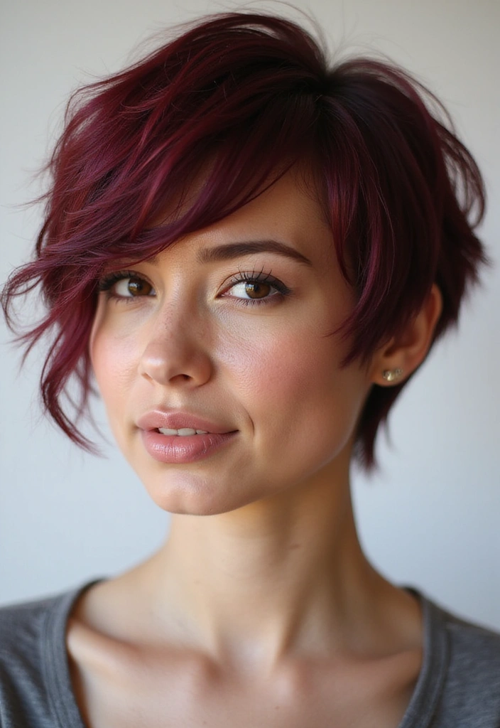 21 Stunning Burgundy Hair Ideas That Will Make You Want to Book a Dye Appointment Today! - 3. Burgundy Pixie Cut
