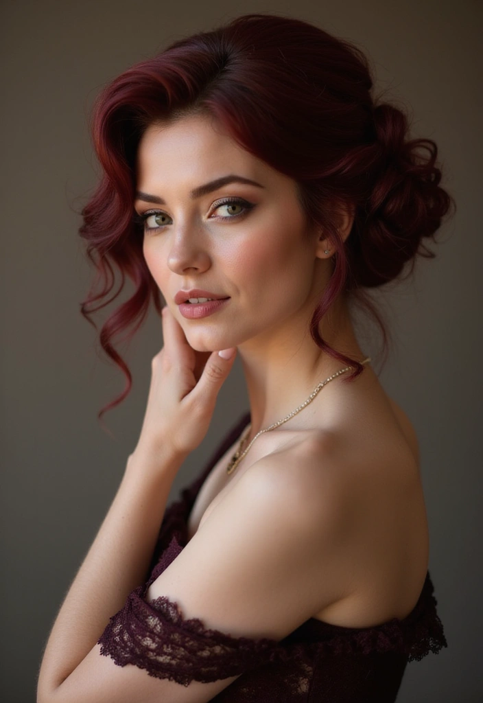 21 Stunning Burgundy Hair Ideas That Will Make You Want to Book a Dye Appointment Today! - 13. Elegant Burgundy Updo