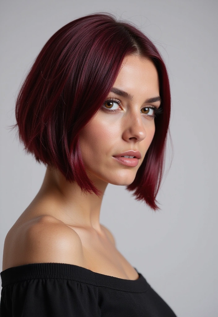 21 Stunning Burgundy Hair Ideas That Will Make You Want to Book a Dye Appointment Today! - 7. Bold Burgundy Bob