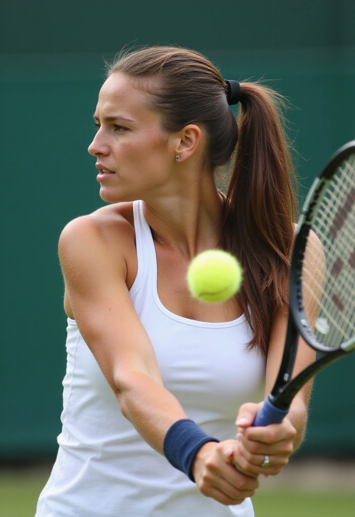 21 Tennis Hairstyles That'll Make You Look Like a Pro on the Court! - 9. Sleek Low Ponytail