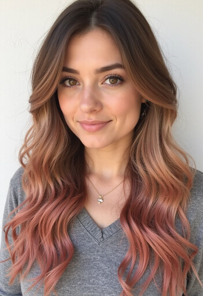 21 Stunning Light Brown Hair Ideas You Need to Try Right Now (You Won't Believe #15!) - 9. Light Brown and Rose Gold Blend