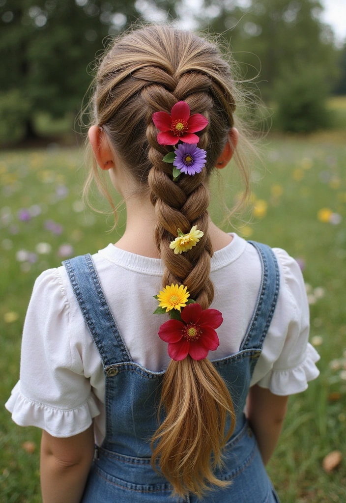 21 Stunning Viking Hairstyles That Will Transform Your Look (You Won't Believe #5!) - 16. The Viking Long Braid with Flowers