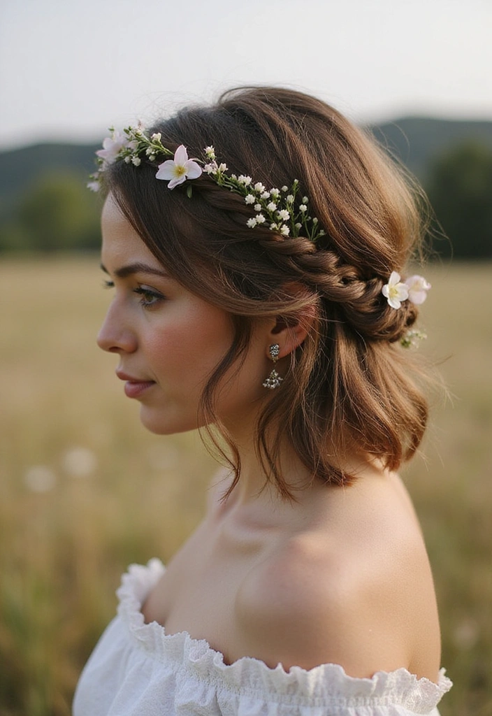 21 Stunning Hairstyles for Medium Length Hair That Will Turn Heads! - 12. Crown Braid