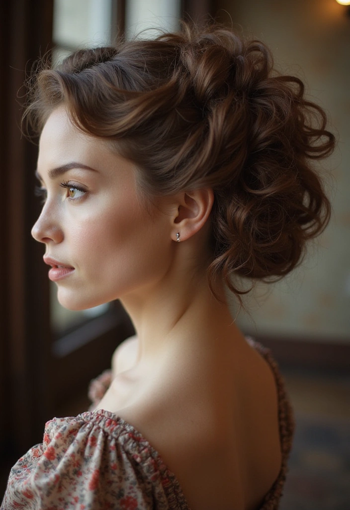 21 Baddie Curly Hairstyles That'll Make You the Queen of Curls (You Won't Believe #9!) - 18. Vintage Curly Updo