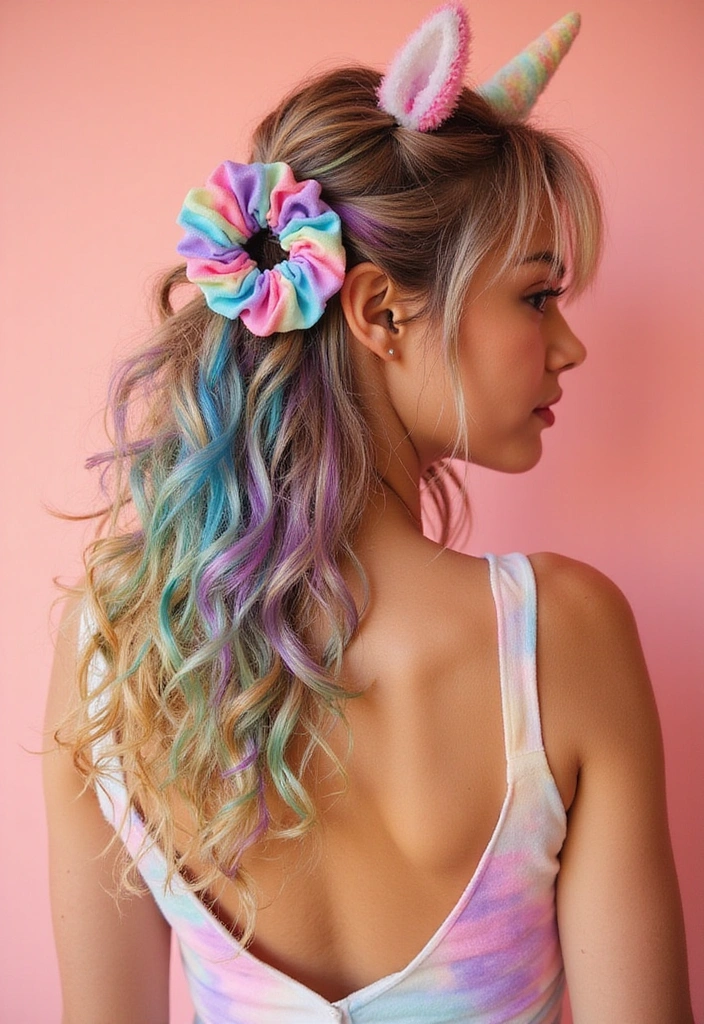 21 Baddie Curly Hairstyles That'll Make You the Queen of Curls (You Won't Believe #9!) - 16. Curly Unicorn Ponytail
