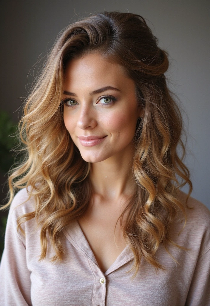 21 Baddie Curly Hairstyles That'll Make You the Queen of Curls (You Won't Believe #9!) - 4. Curly Half-Up, Half-Down